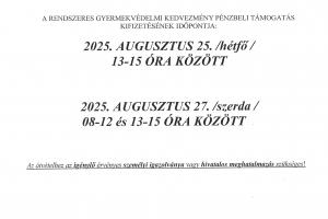 Rendszeres Gyermekvédelmi Kedvezmény kifizetésének időpontja