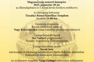 Meghívó 2025.08.20. államalapítás és I. Szent István király megemlékezésére!