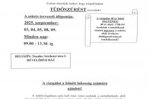 Tájékoztatás tüdőszűrésről!